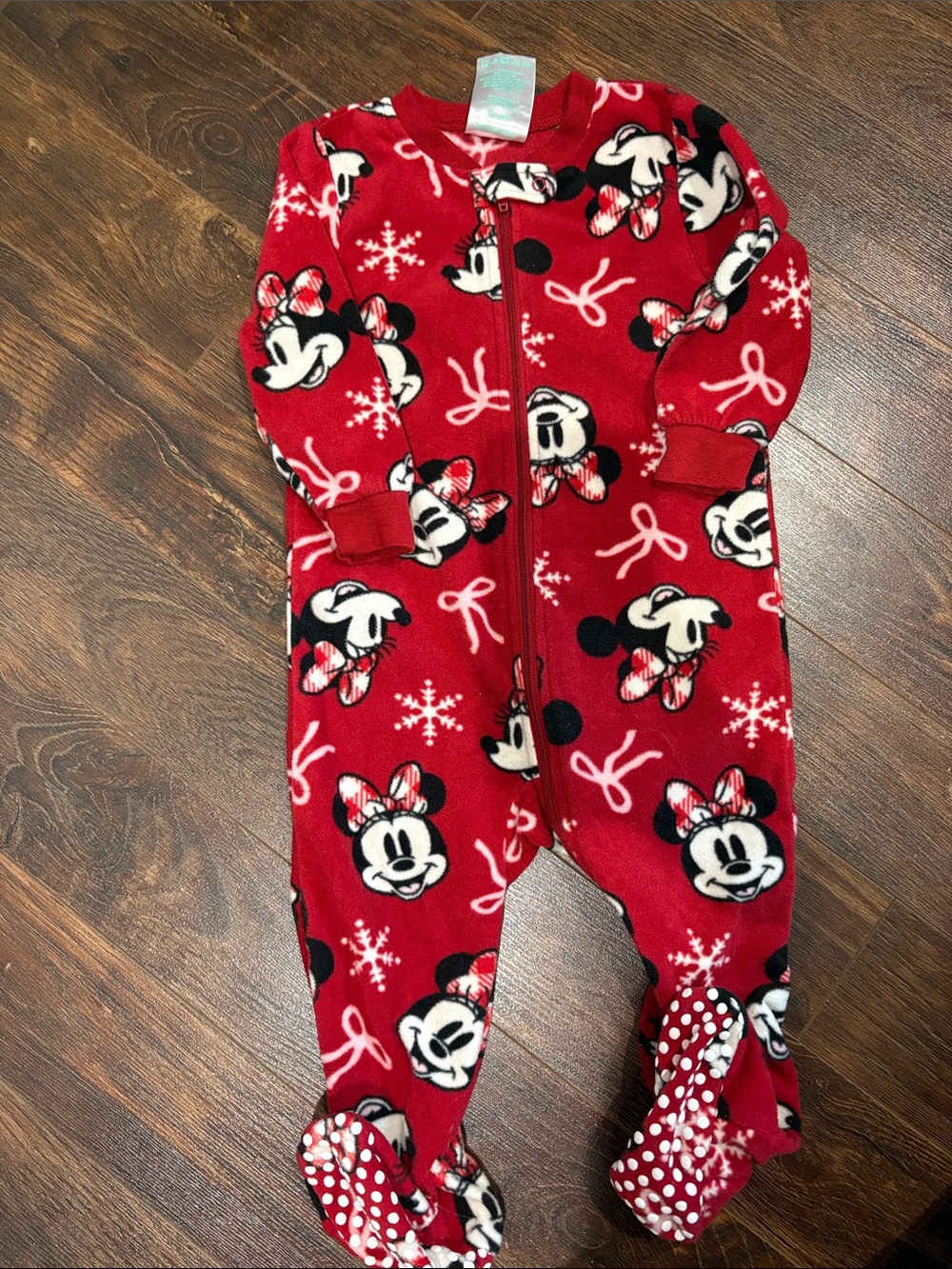 Disney Red Minnie Mouse Fleece Footed Pajama One-Piece
